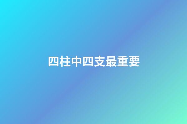 四柱中四支最重要