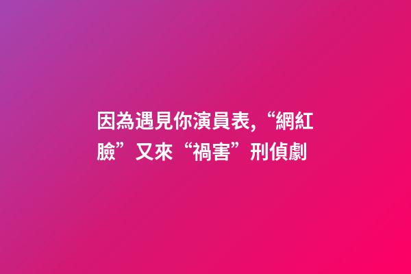 因為遇見你演員表,“網紅臉”又來“禍害”刑偵劇-第1張-觀點-玄機派