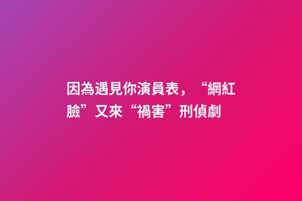因為遇見你演員表，“網紅臉”又來“禍害”刑偵劇-第1張-觀點-玄機派