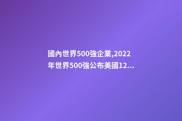 國內世界500強企業,2022年世界500強公布美國124家-第1張-觀點-玄機派