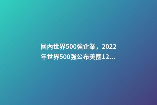 國內世界500強企業，2022年世界500強公布美國124家
