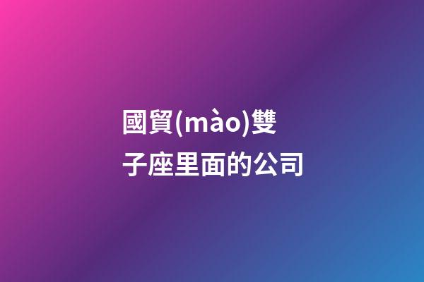 國貿(mào)雙子座里面的公司-第1張-星座運(yùn)勢-玄機(jī)派