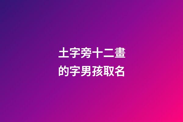 土字旁十二畫的字男孩取名(土字旁十二畫的字男孩取名字)-第1張-男孩起名-玄機派