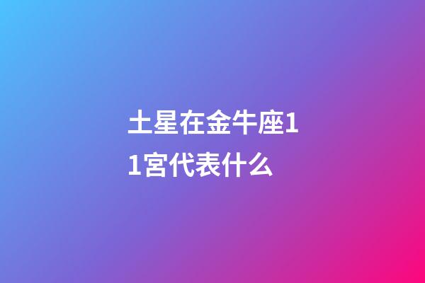 土星在金牛座11宮代表什么-第1張-星座運勢-玄機派