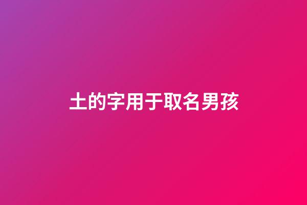 土的字用于取名男孩(土字起名男孩名字)-第1張-男孩起名-玄機派