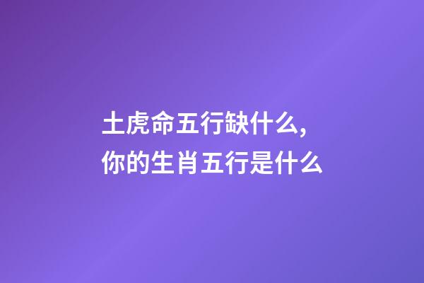 土虎命五行缺什么,你的生肖五行是什么-第1張-觀點(diǎn)-玄機(jī)派