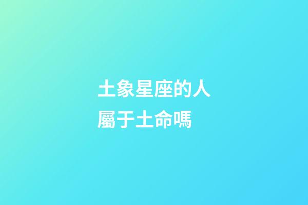 土象星座的人屬于土命嗎-第1張-星座運勢-玄機派