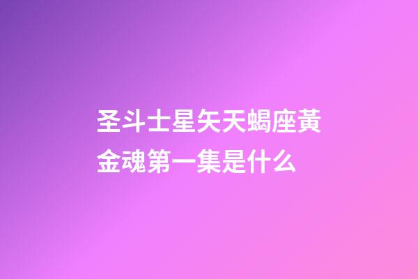 圣斗士星矢天蝎座黃金魂第一集是什么-第1張-星座運勢-玄機派