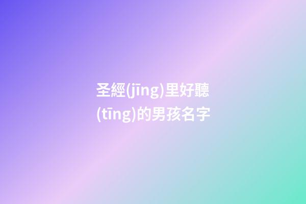 圣經(jīng)里好聽(tīng)的男孩名字(圣經(jīng)上的男孩名字)