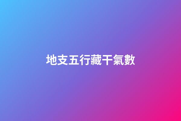 地支五行藏干氣數