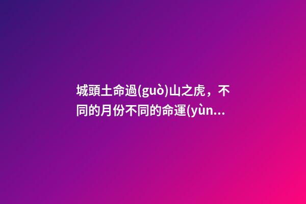 城頭土命過(guò)山之虎，不同的月份不同的命運(yùn)（過(guò)山之虎城頭土命什么意思）