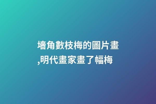 墻角數枝梅的圖片畫,明代畫家畫了幅梅-第1張-觀點-玄機派