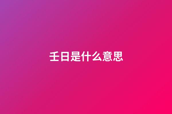 壬日是什么意思