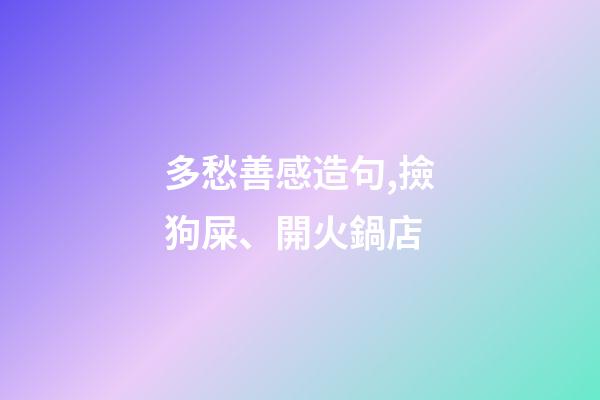多愁善感造句,撿狗屎、開火鍋店-第1張-觀點-玄機派