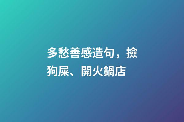 多愁善感造句，撿狗屎、開火鍋店-第1張-觀點-玄機派