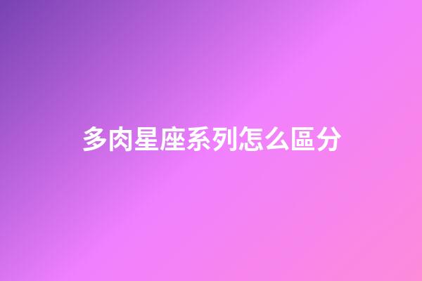 多肉星座系列怎么區分-第1張-星座運勢-玄機派