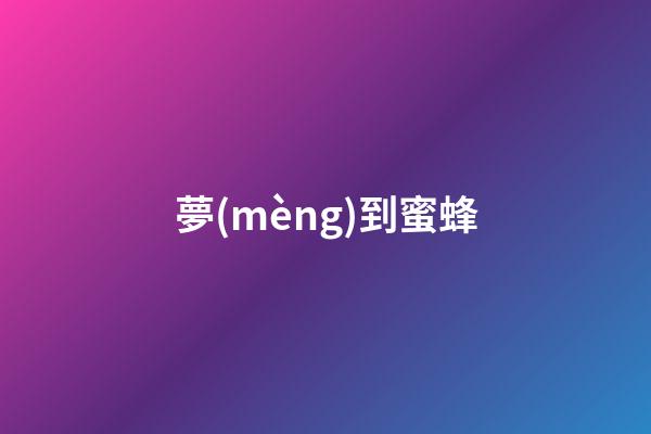 夢(mèng)到蜜蜂