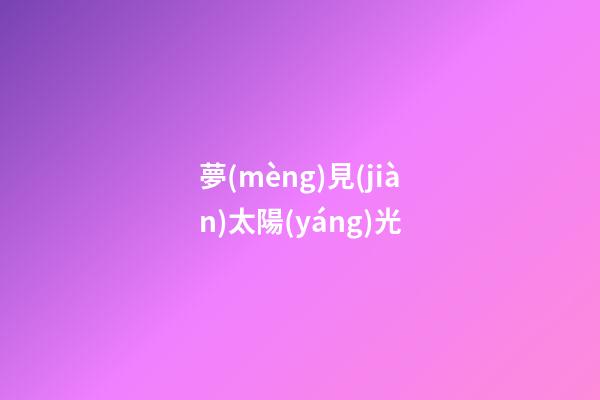 夢(mèng)見(jiàn)太陽(yáng)光
