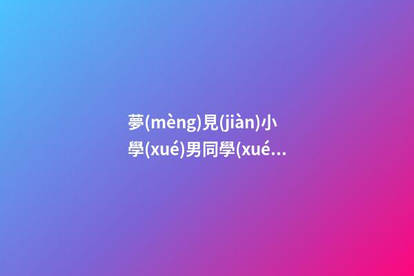 夢(mèng)見(jiàn)小學(xué)男同學(xué)