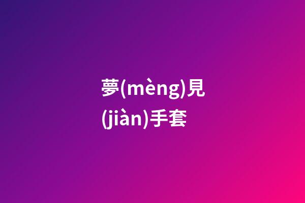 夢(mèng)見(jiàn)手套