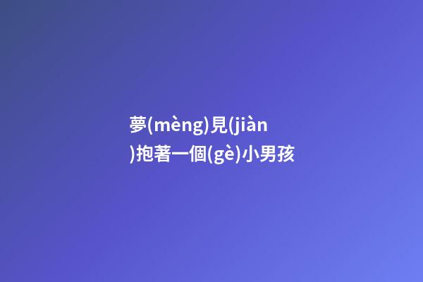 夢(mèng)見(jiàn)抱著一個(gè)小男孩