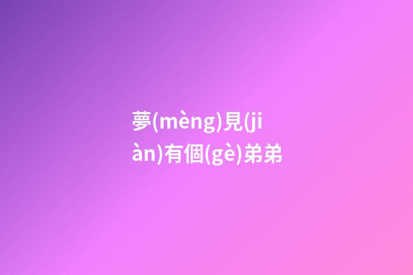夢(mèng)見(jiàn)有個(gè)弟弟