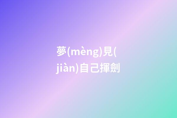 夢(mèng)見(jiàn)自己揮劍