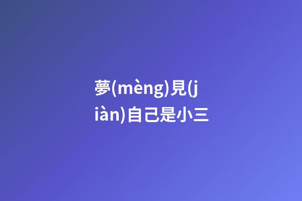 夢(mèng)見(jiàn)自己是小三
