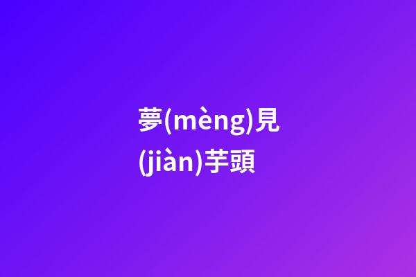 夢(mèng)見(jiàn)芋頭