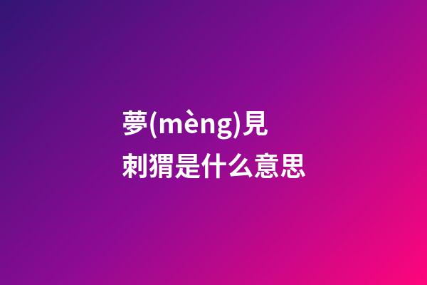 夢(mèng)見刺猬是什么意思