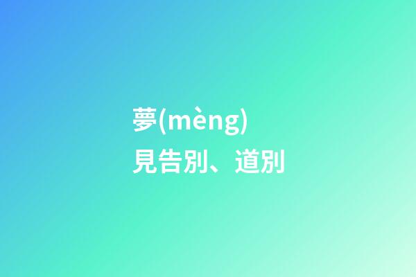 夢(mèng)見告別、道別