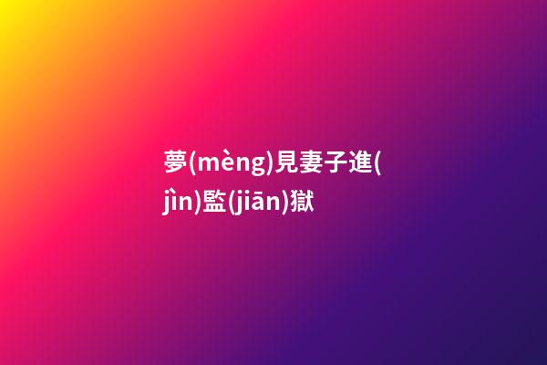 夢(mèng)見妻子進(jìn)監(jiān)獄