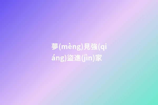 夢(mèng)見強(qiáng)盜進(jìn)家