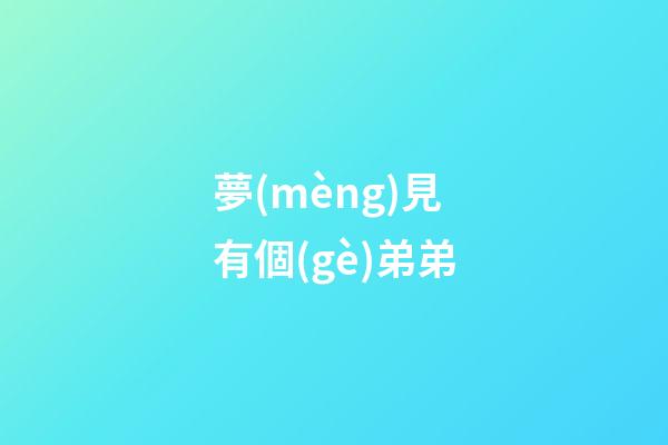 夢(mèng)見有個(gè)弟弟