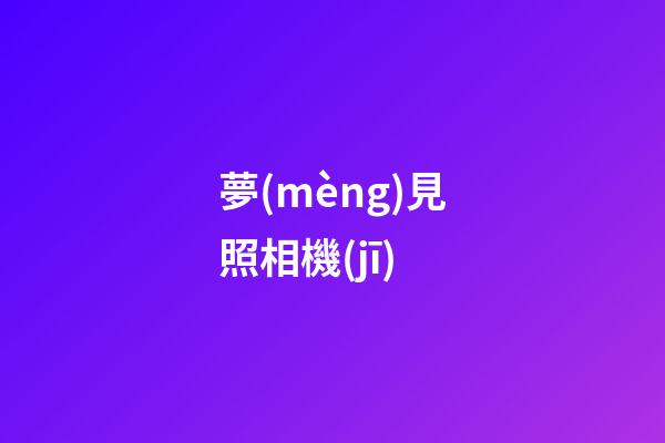 夢(mèng)見照相機(jī)