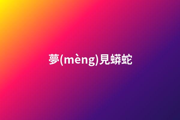 夢(mèng)見蟒蛇