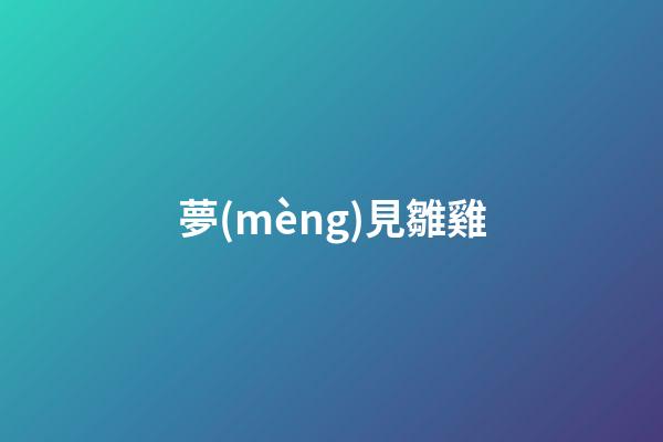 夢(mèng)見雛雞