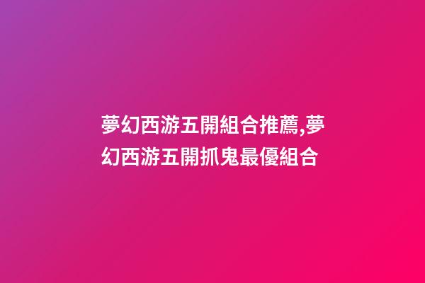 夢幻西游五開組合推薦,夢幻西游五開抓鬼最優組合-第1張-觀點-玄機派