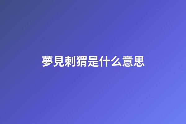 夢見刺猬是什么意思