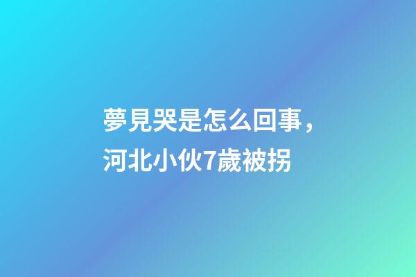 夢見哭是怎么回事，河北小伙7歲被拐-第1張-觀點-玄機派