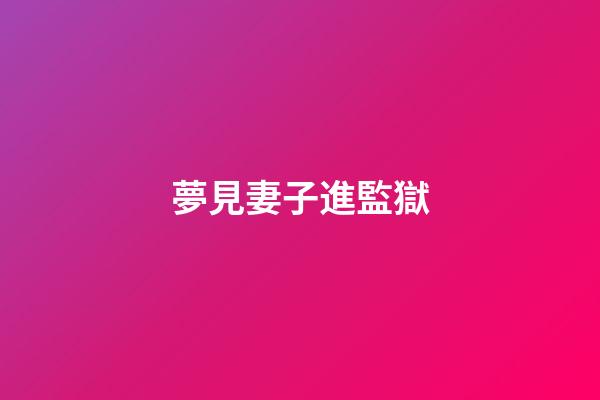 夢見妻子進監獄