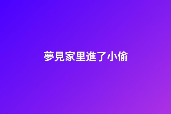 夢見家里進了小偷