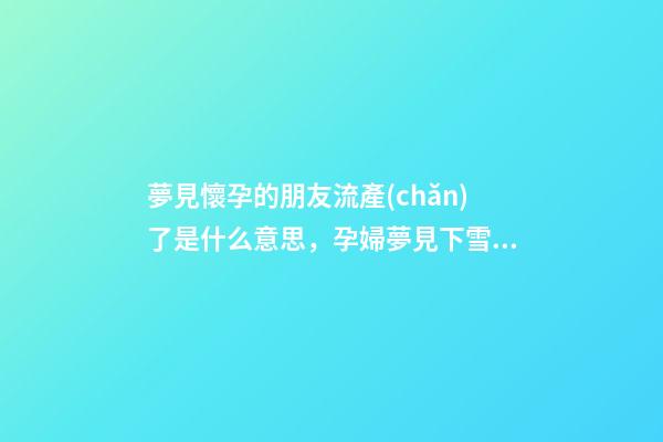夢見懷孕的朋友流產(chǎn)了是什么意思，孕婦夢見下雪寓意全解-第1張-觀點(diǎn)-玄機(jī)派