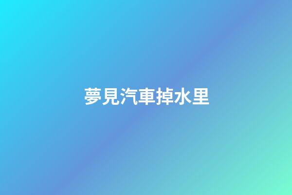 夢見汽車掉水里