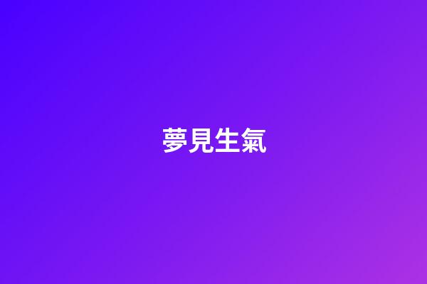 夢見生氣