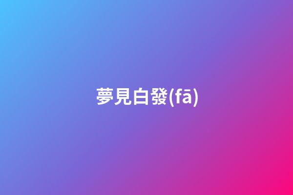 夢見白發(fā)