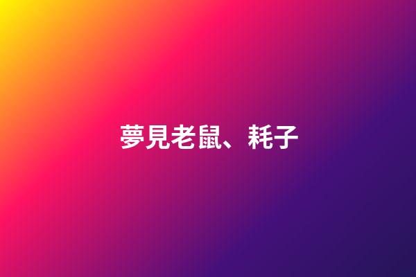 夢見老鼠、耗子
