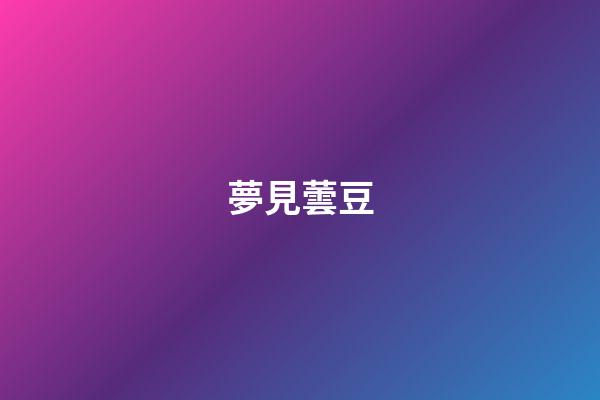 夢見蕓豆