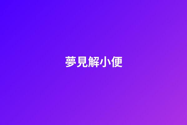 夢見解小便