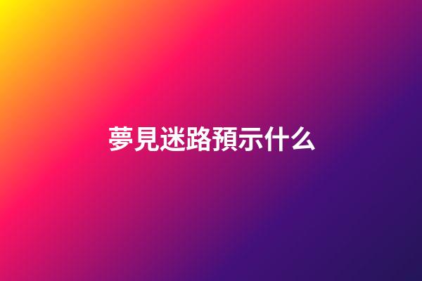 夢見迷路預示什么